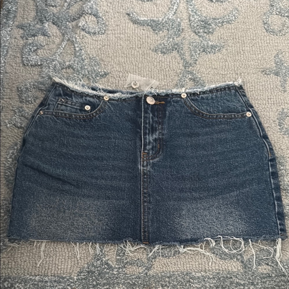 Edikted Blue Mini Skirt for Casual Night Out
